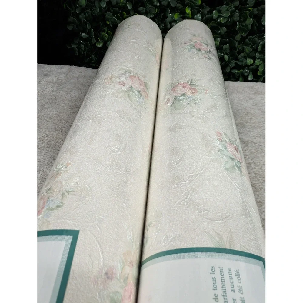 Brewster Wallcoverings Floral Embossed Vinyl Wallpaper 2 Rolls Made in Italy